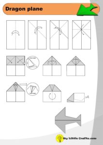 dragon paper plane origami diagram preview