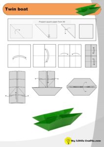 twin boat origami diagram preview