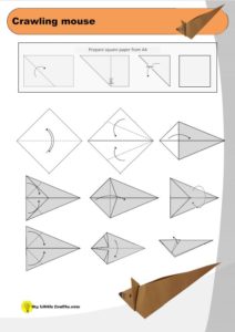 crawling mouse origami diagram preview