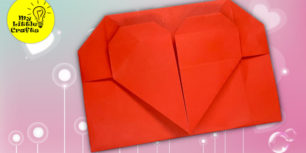 Origami Heart envelope for Valentine's day